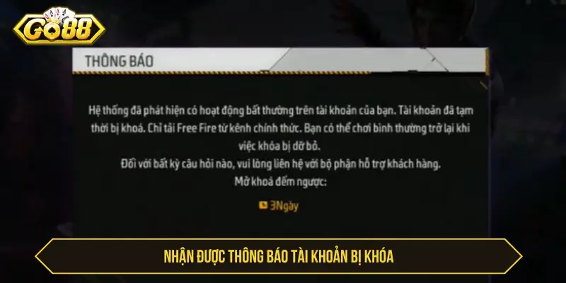 Tài Khoản Go88 Bị Khóa Phải Làm Sao? Giải Đáp Chi Tiết Nhận được thông báo tài khoản bị khóa